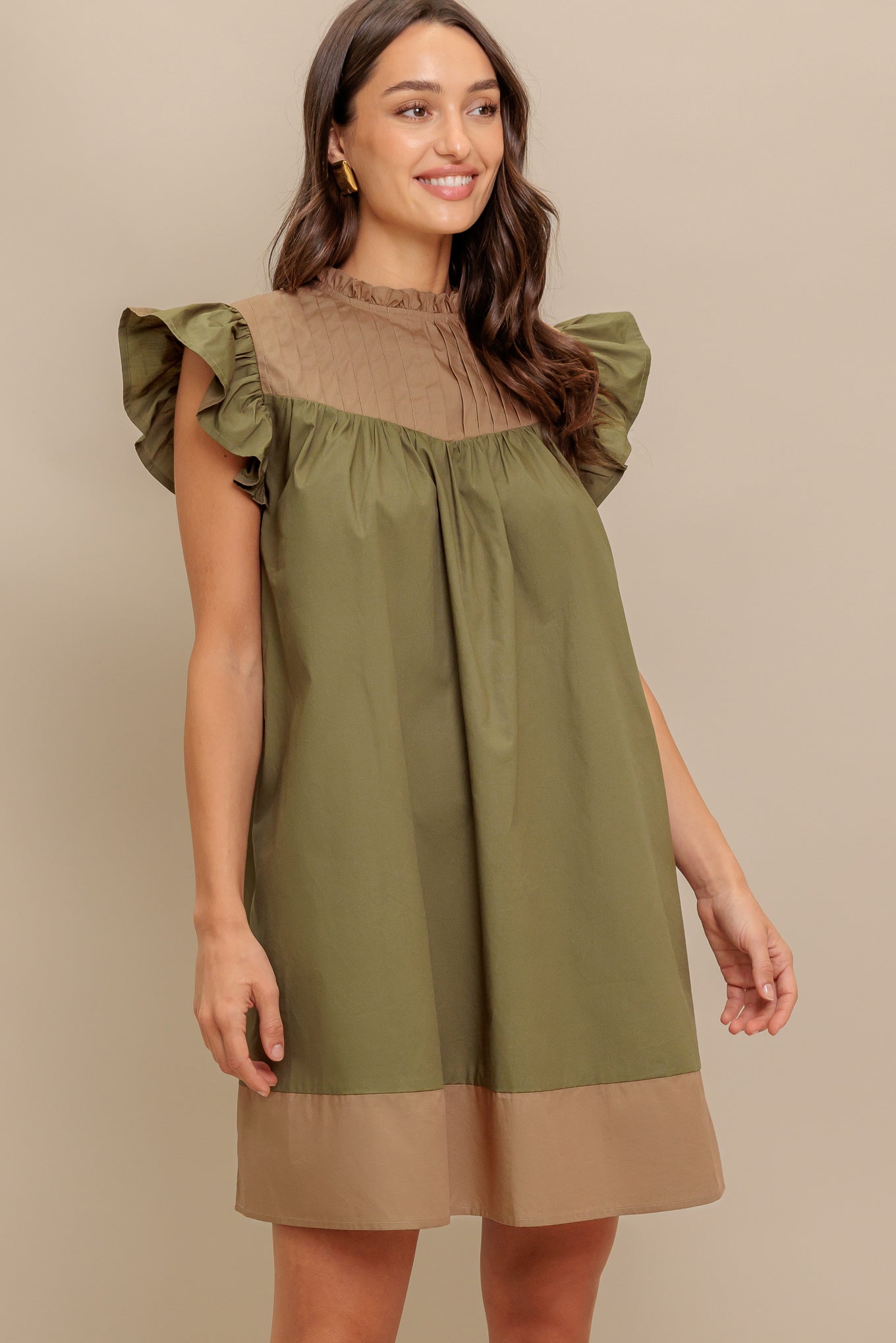 Forest Whisper Woven Mini Dress