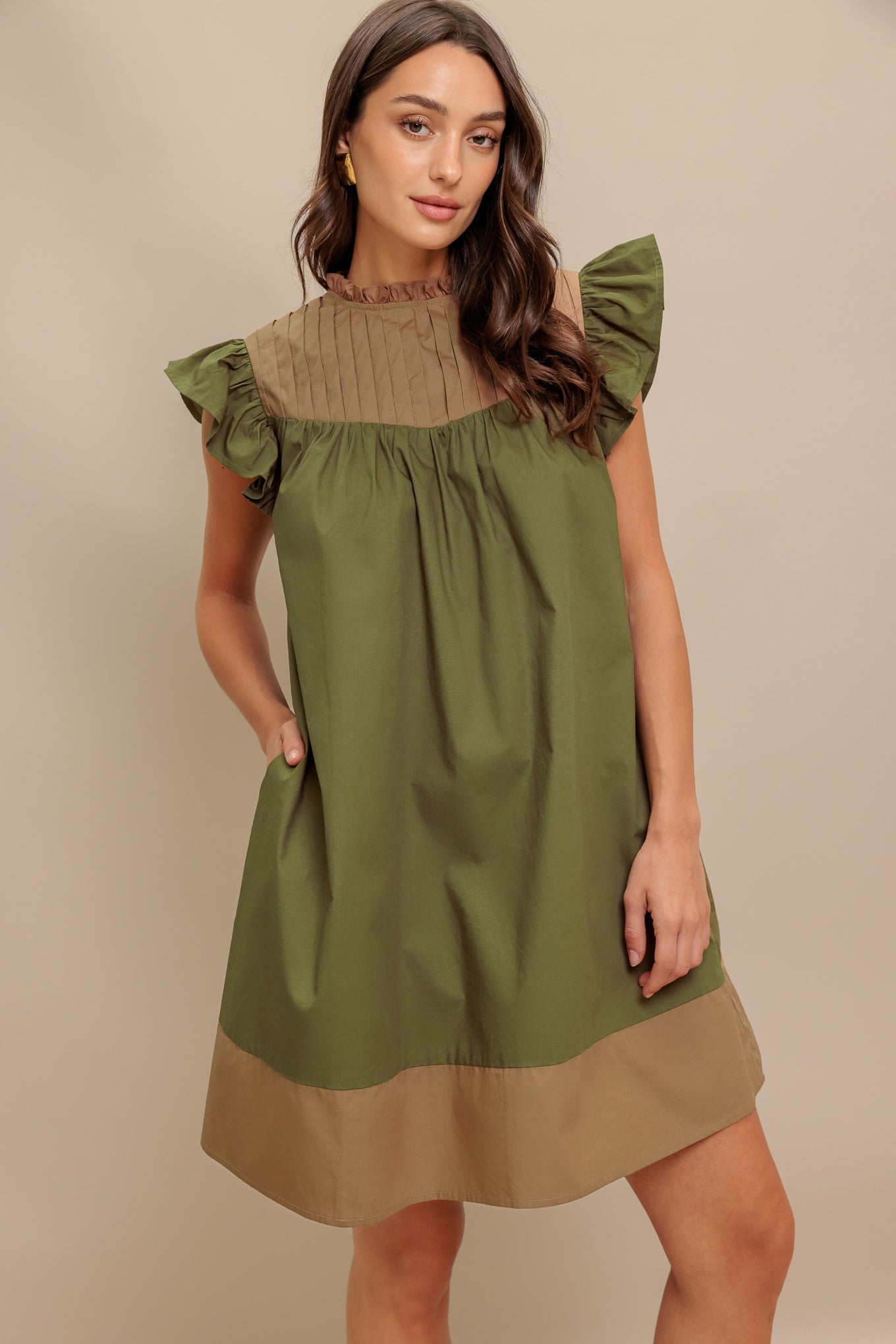 Forest Whisper Woven Mini Dress
