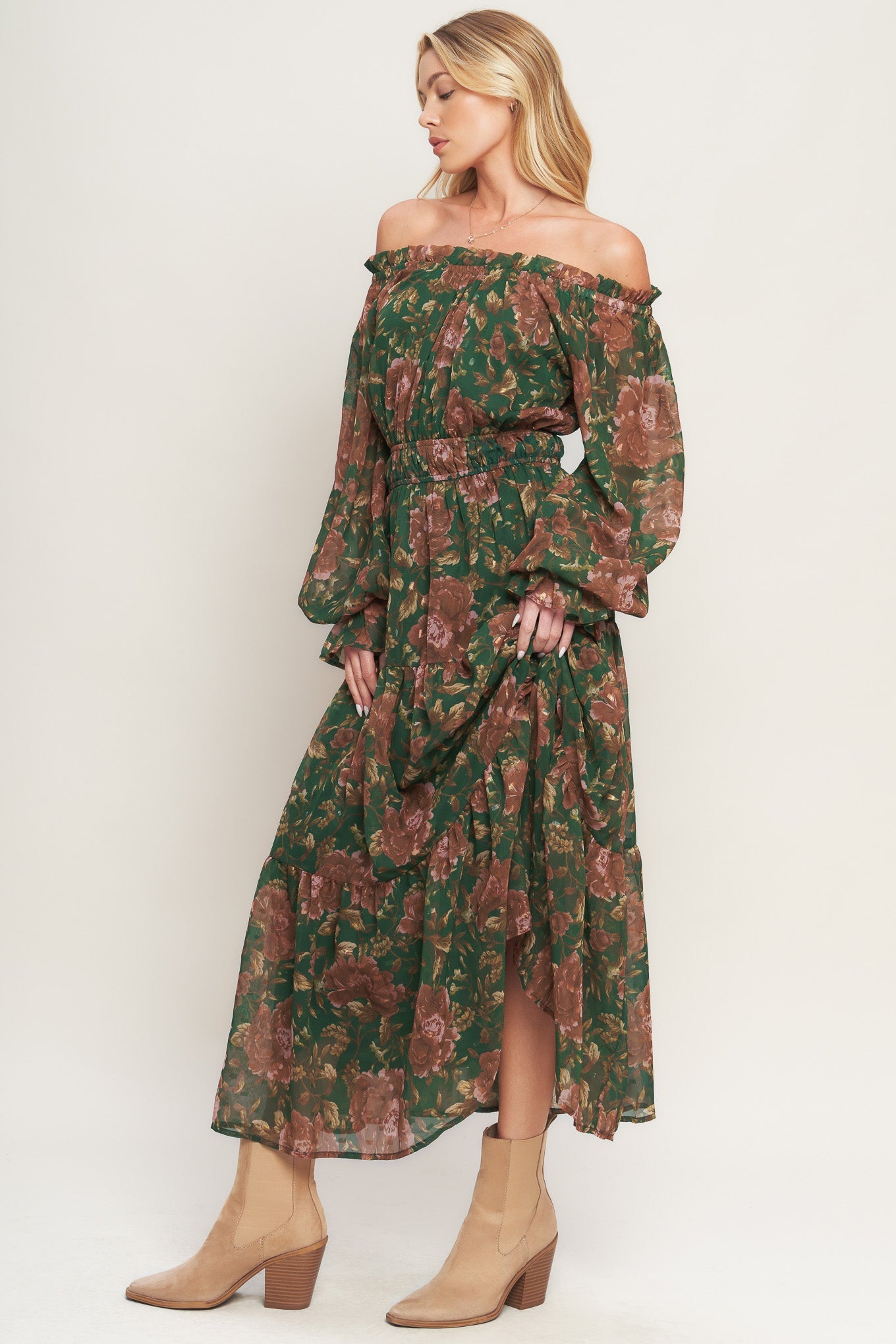 Terracotta Trail Woven Midi Dress