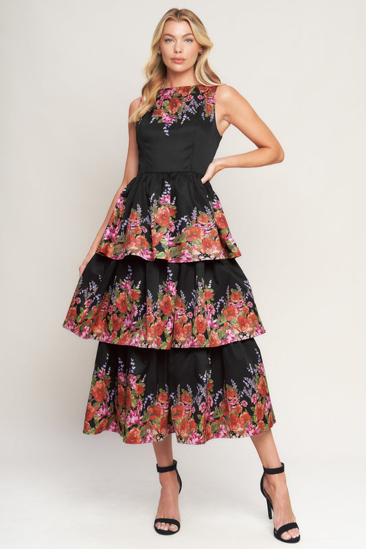The Botanical Ballgown Woven Midi Dress