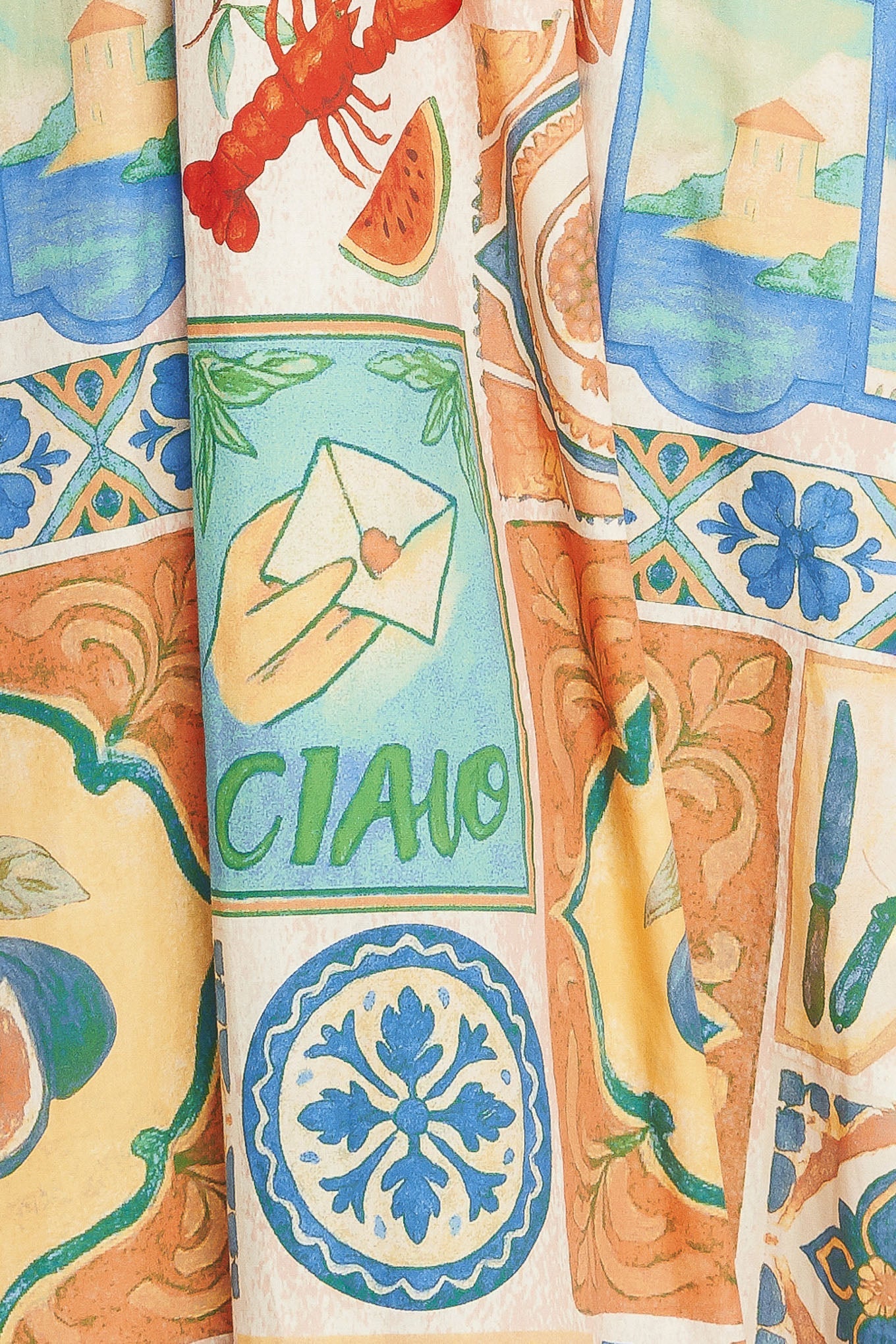 Amalfi Postcard Woven Maxi Dress