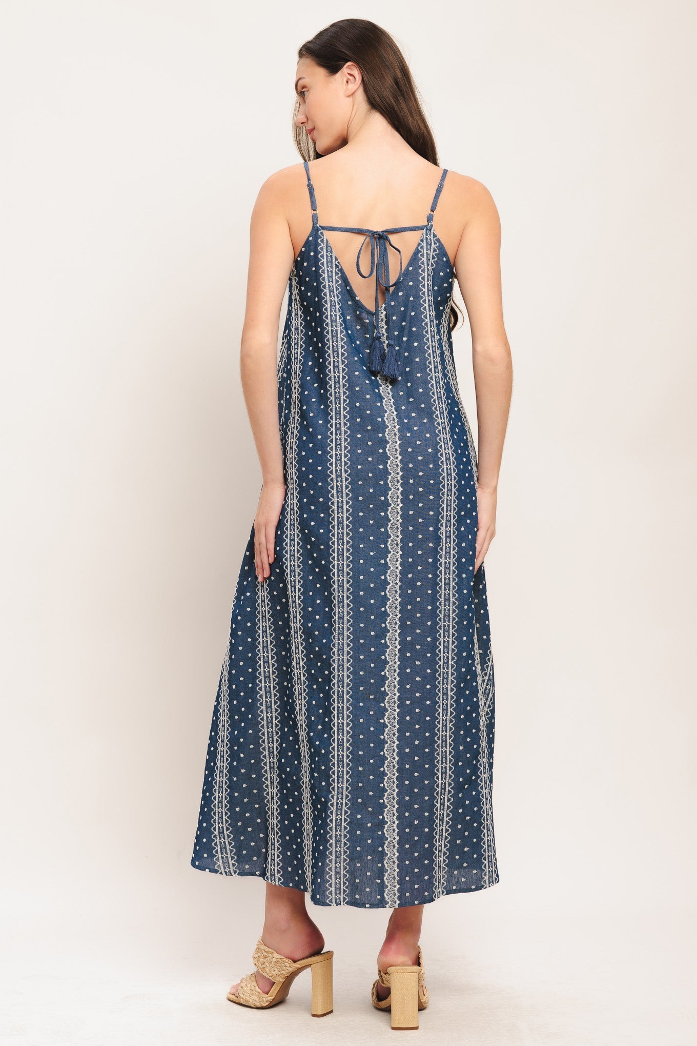 Handloom Sky Woven Midi Dress