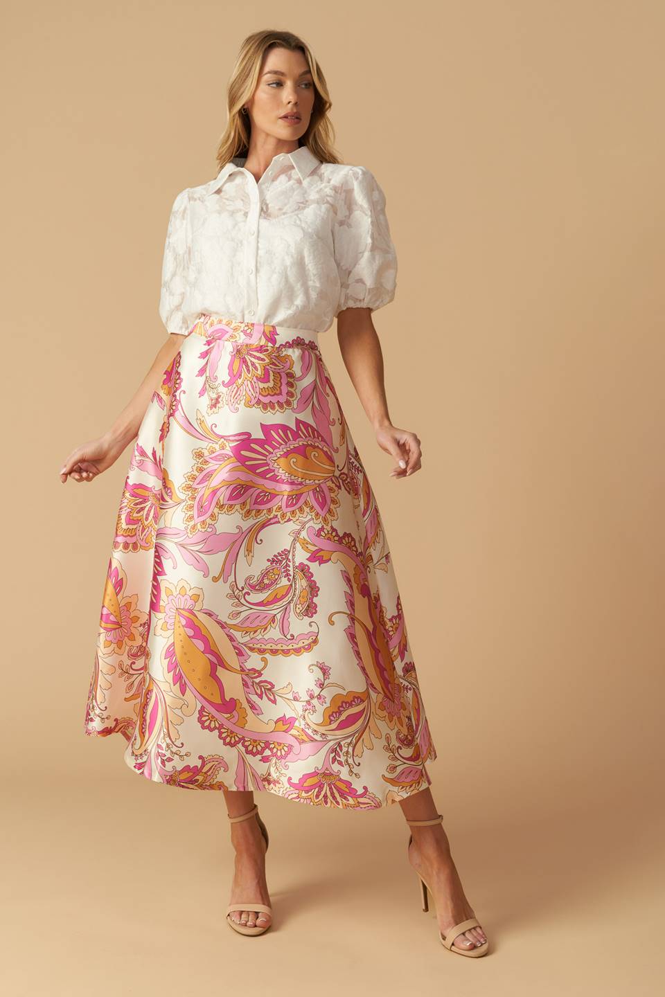 In the Stillness Woven Midi Skirt