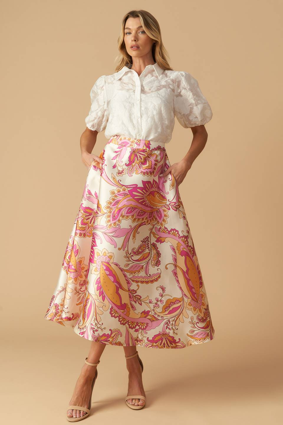 In the Stillness Woven Midi Skirt