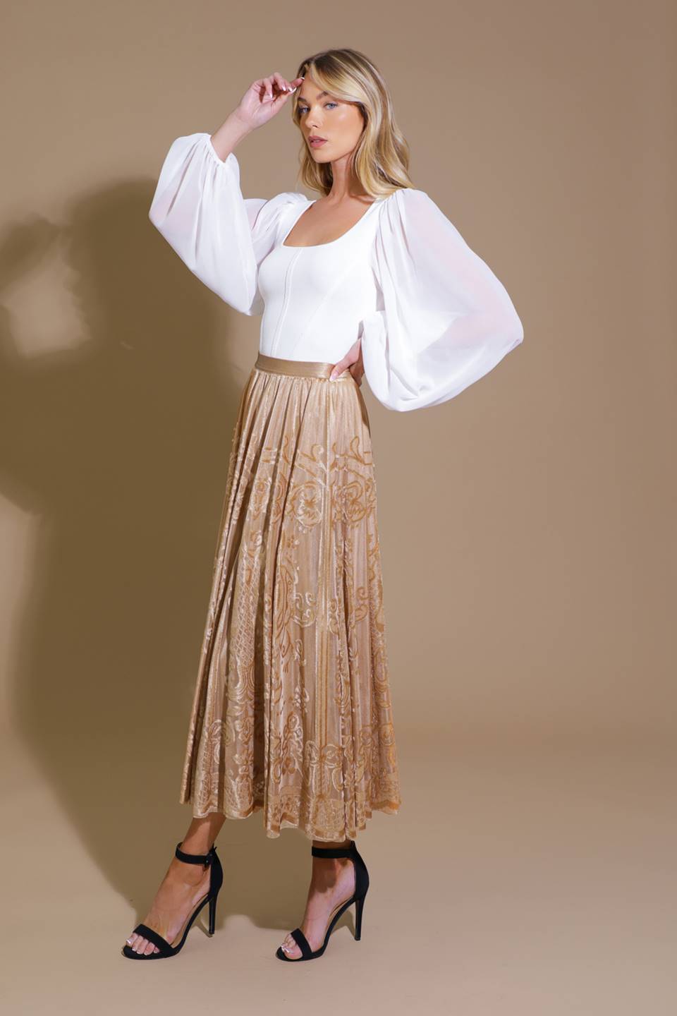 Ease My Mind Velvet Midi Skirt
