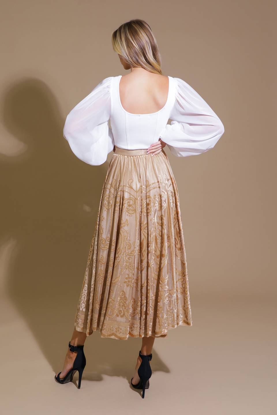 Ease My Mind Velvet Midi Skirt