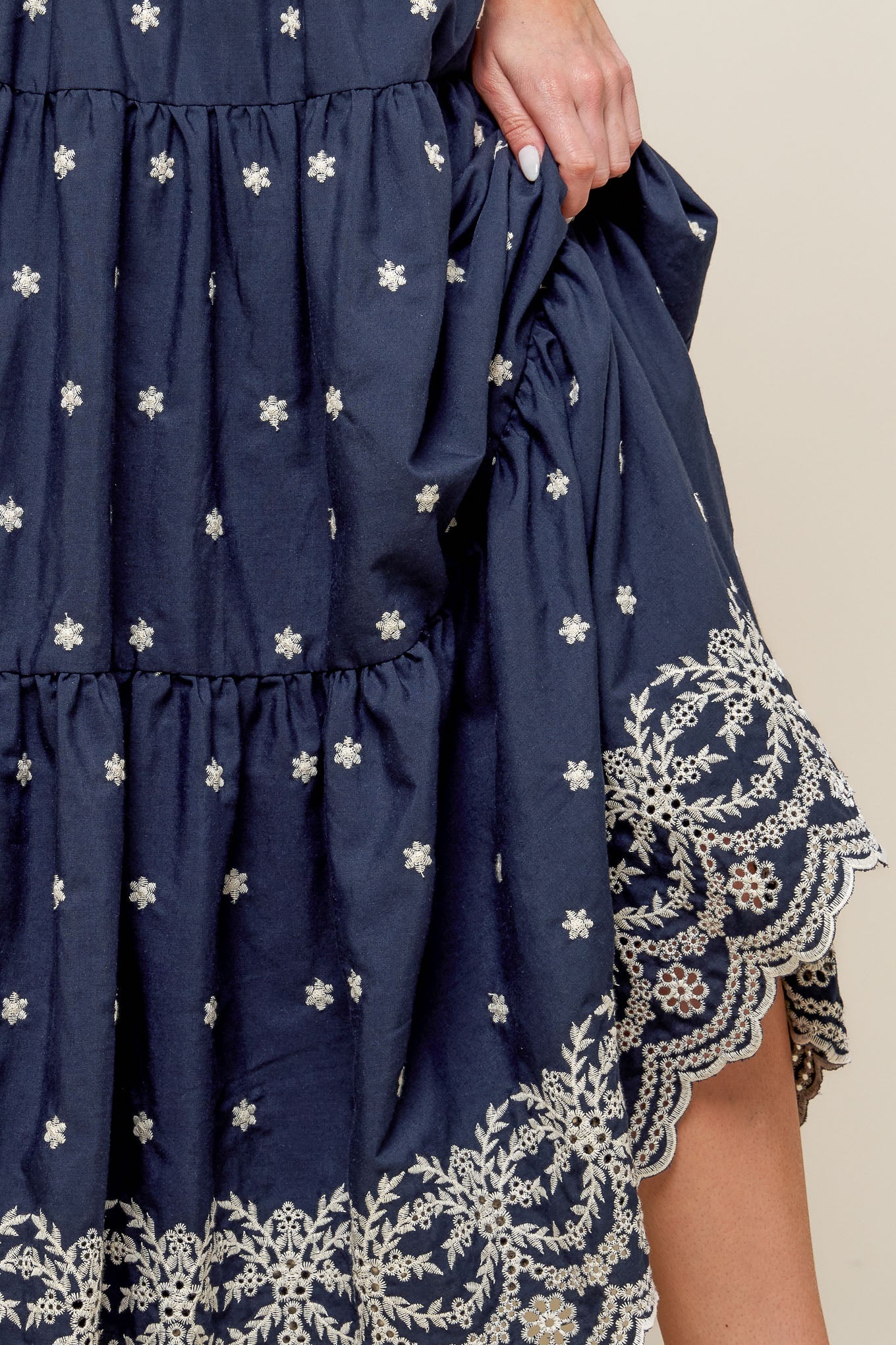 Bebe Alert Navy Woven Midi Skirt