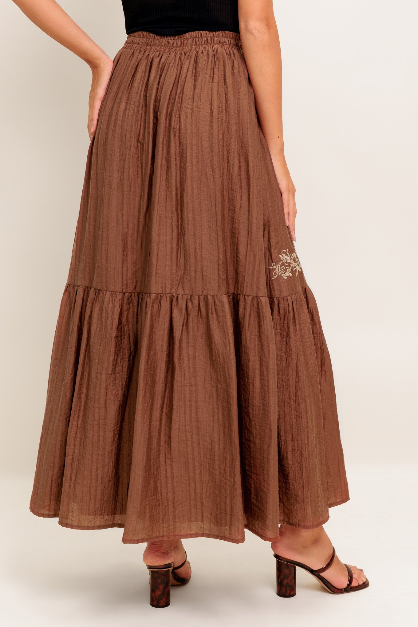 Full Speed Ahead Brown Woven Maxi Skirt