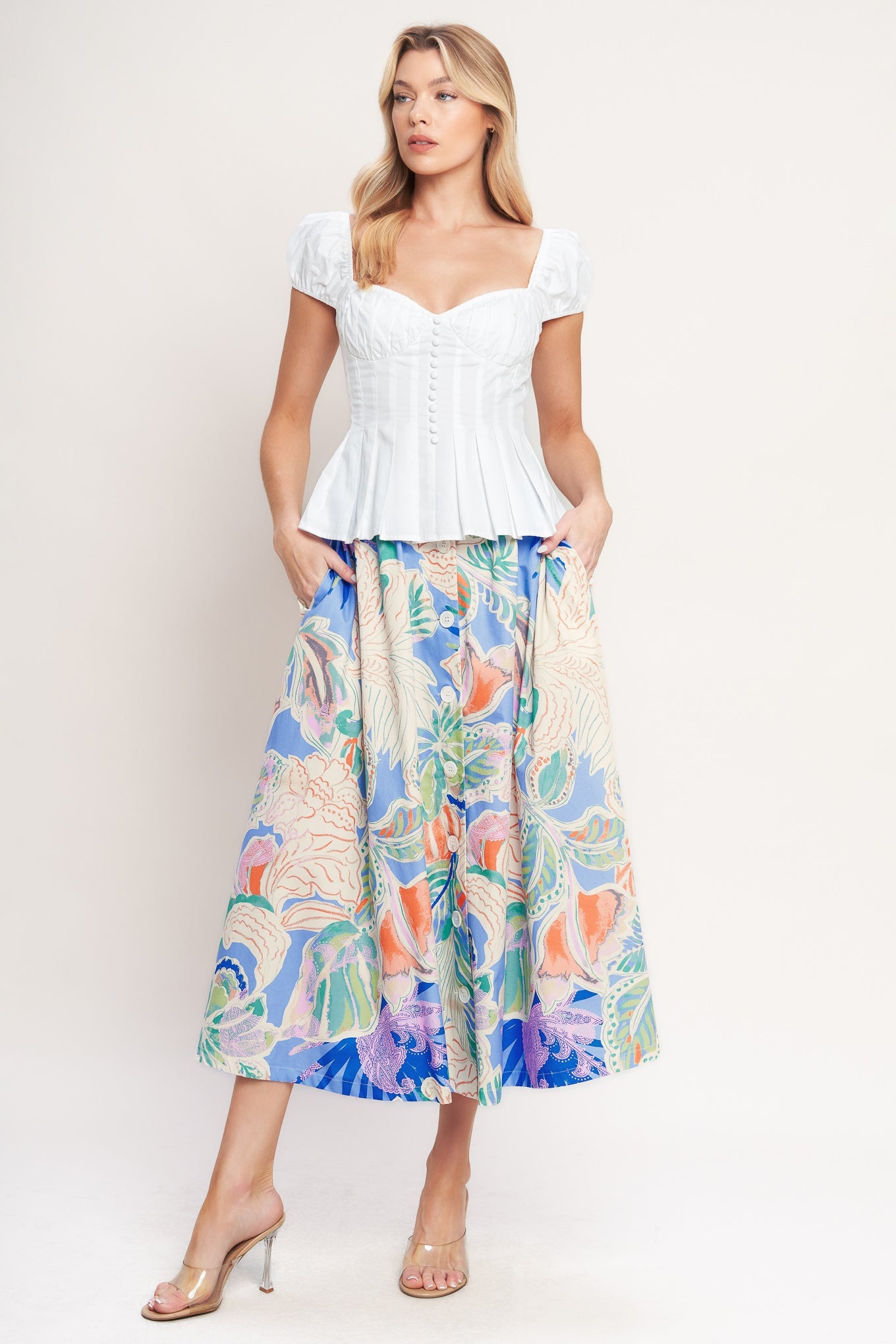 Made for Daydreams Woven Full Skirt