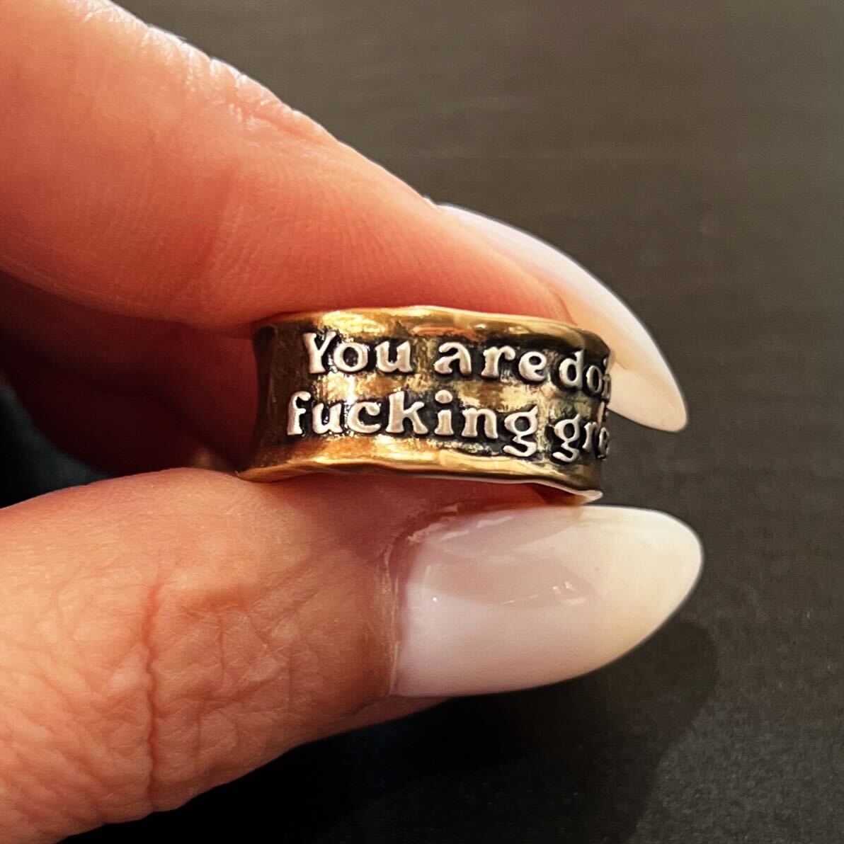 You Are Doing F*cking Great Remember Adjustable Ring
