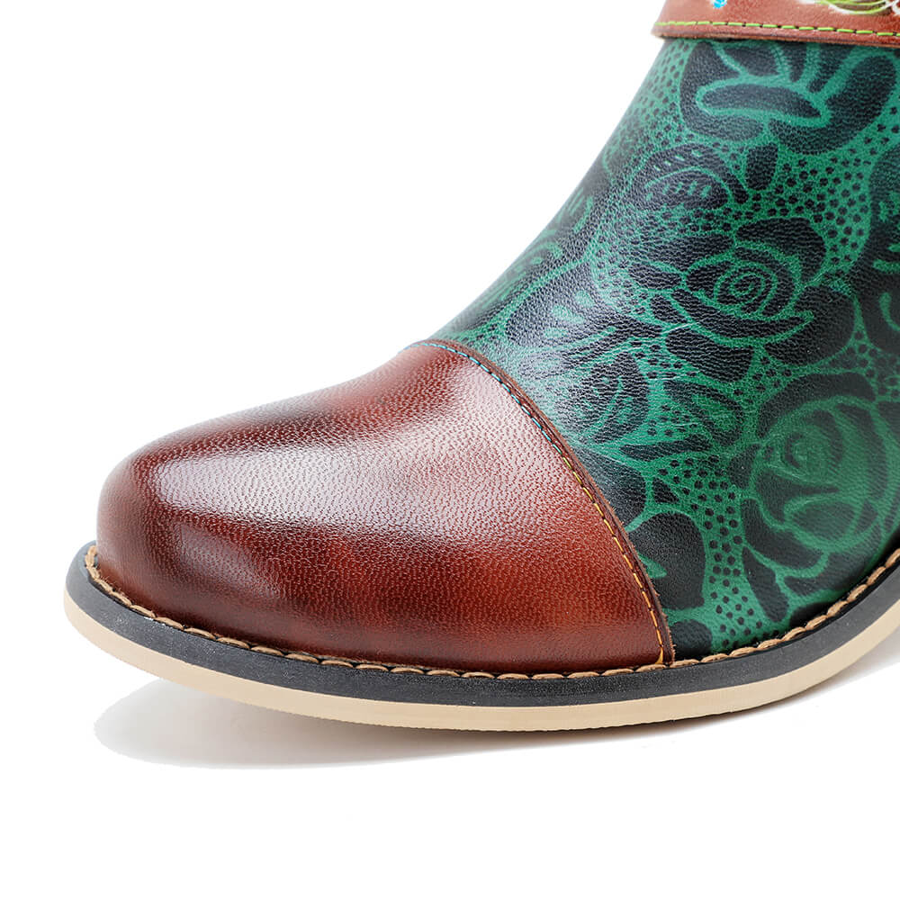 Vintage Handmade Stunning Floral Boots
