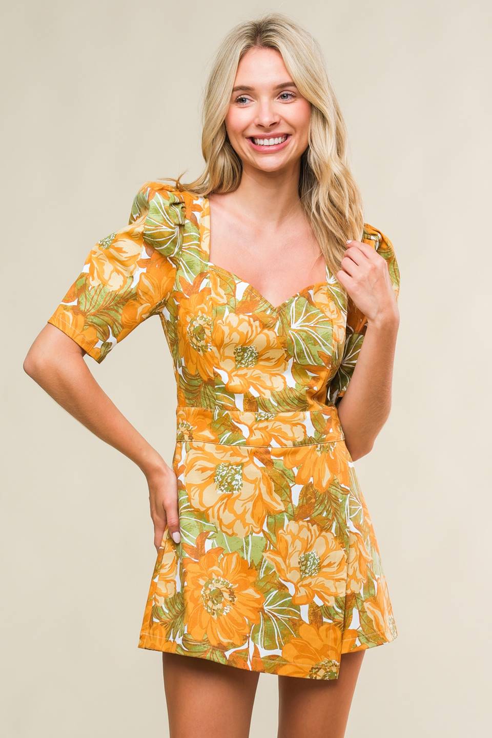 Italian Romance Woven Skort Romper