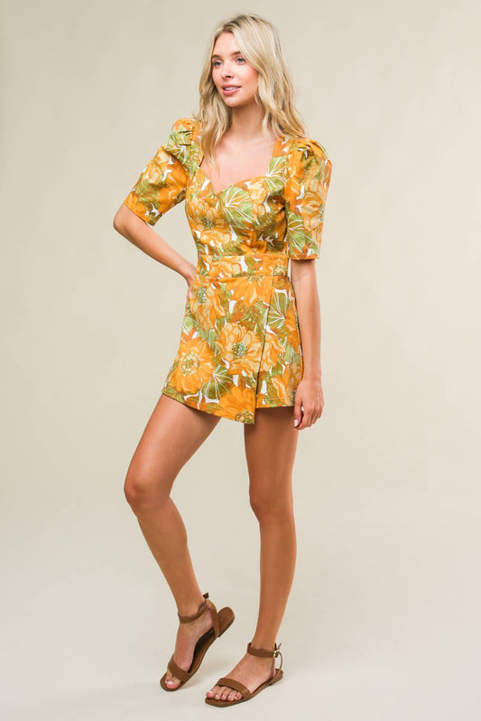 Italian Romance Woven Skort Romper