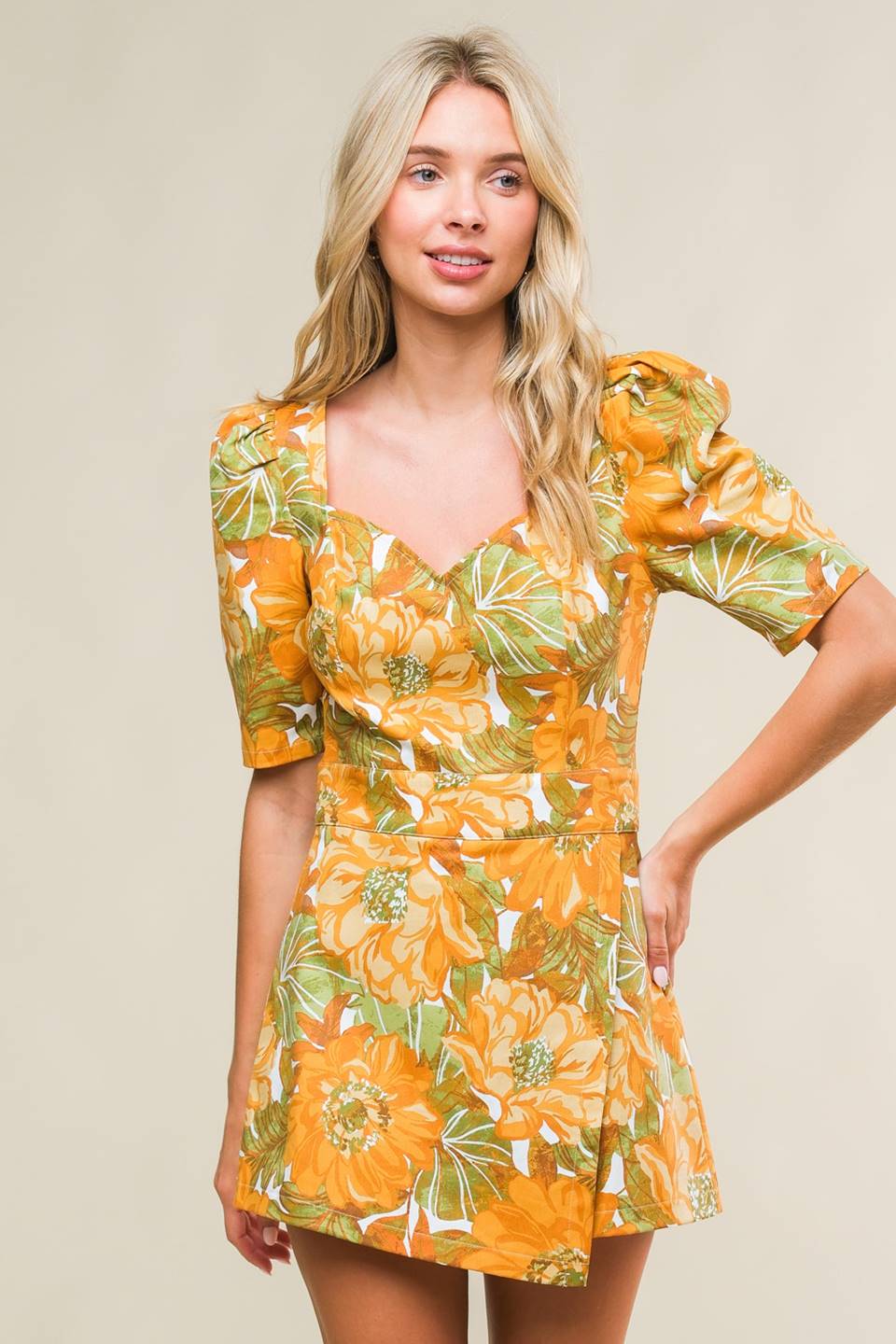 Italian Romance Woven Skort Romper