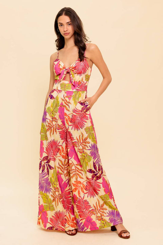 Safe Haven Pink Woven Jumpsuit