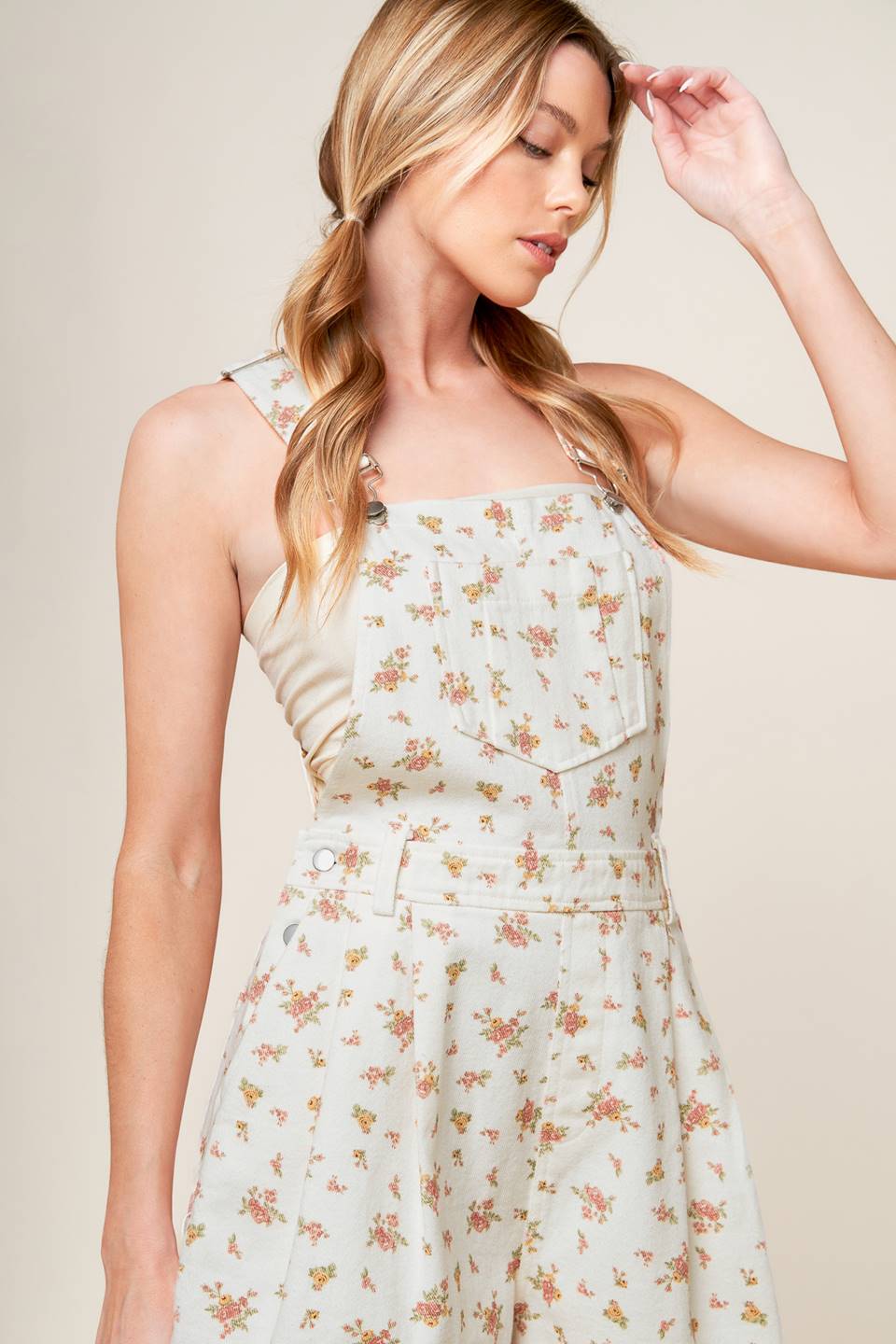 Invite Only Off White Woven Romper
