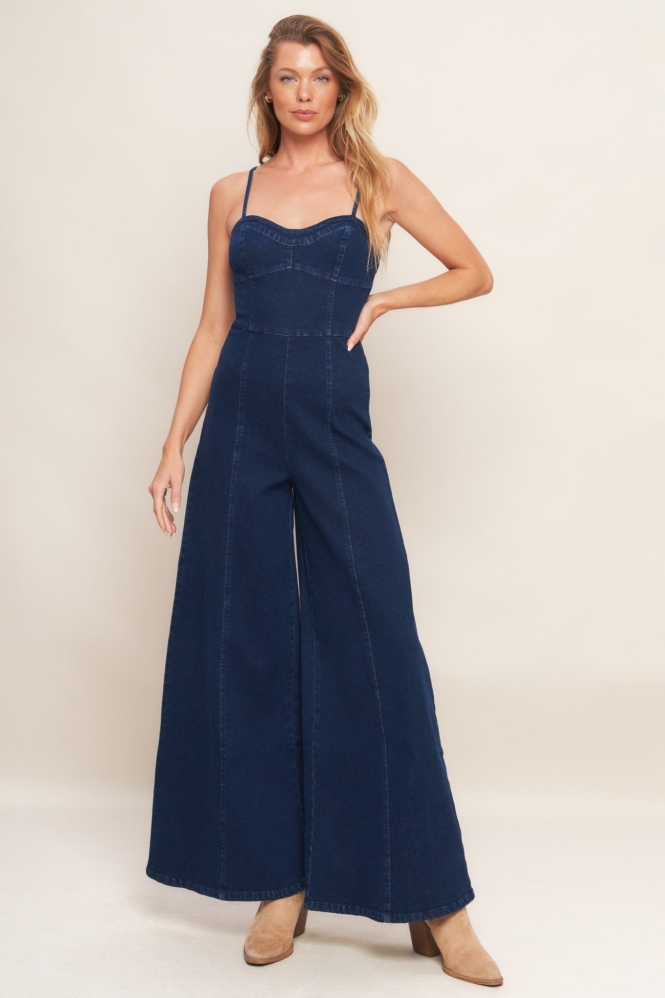 Trendsetting Medium Indigo Denim Jumpsuit