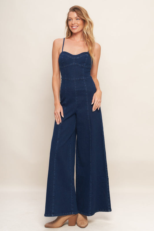 Trendsetting Medium Indigo Denim Jumpsuit