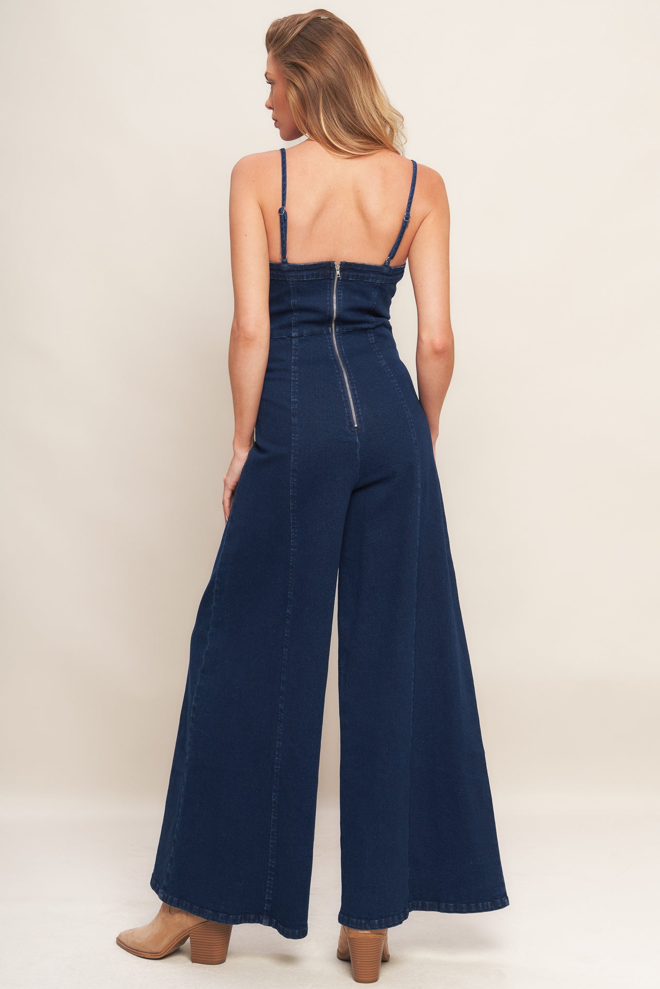 Trendsetting Medium Indigo Denim Jumpsuit