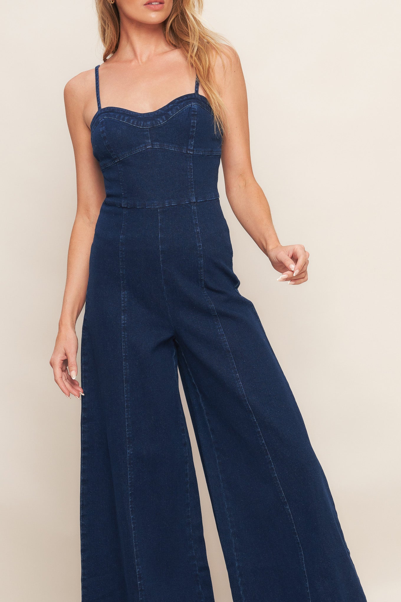 Trendsetting Medium Indigo Denim Jumpsuit