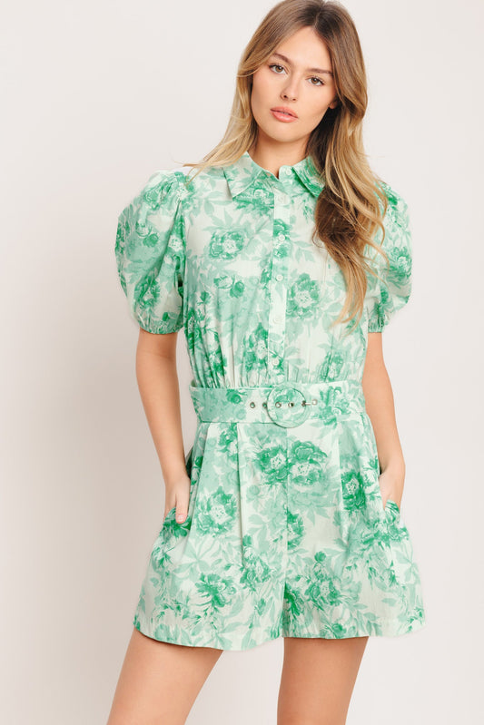 Garden Glow Woven Romper