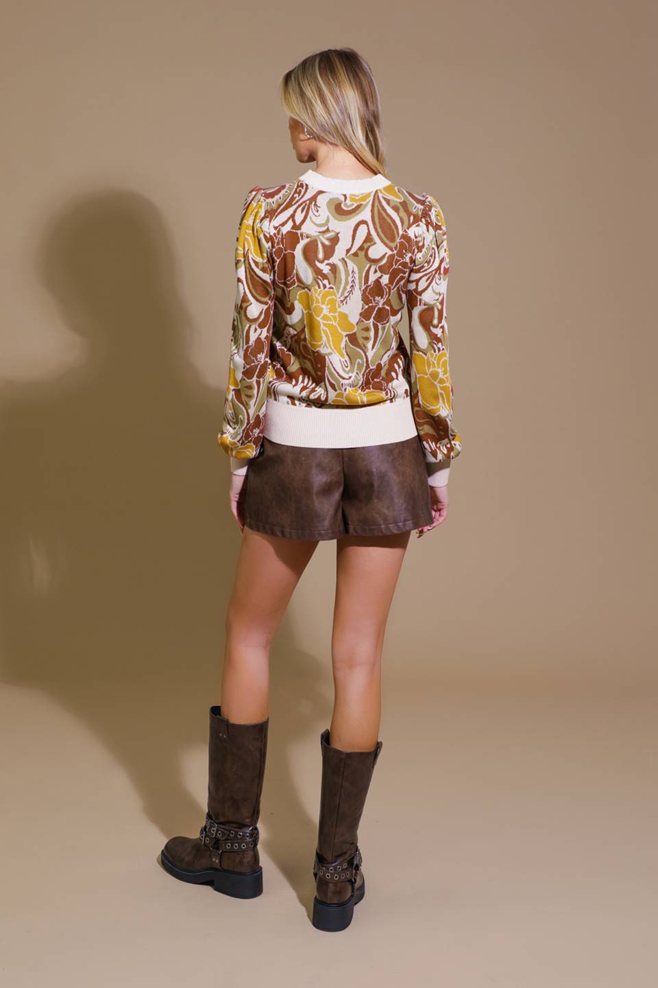 Keeping Tabs Jacquard Pullover Sweater Top