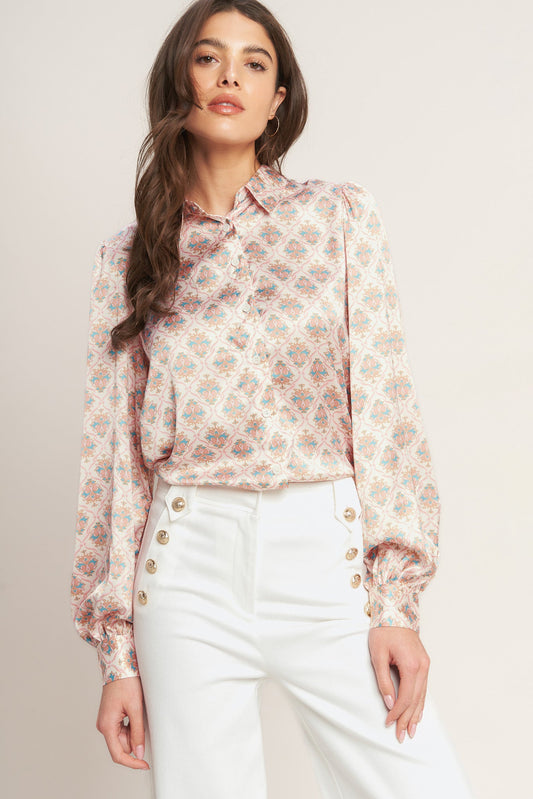Moroccan Muse Pink Woven Top