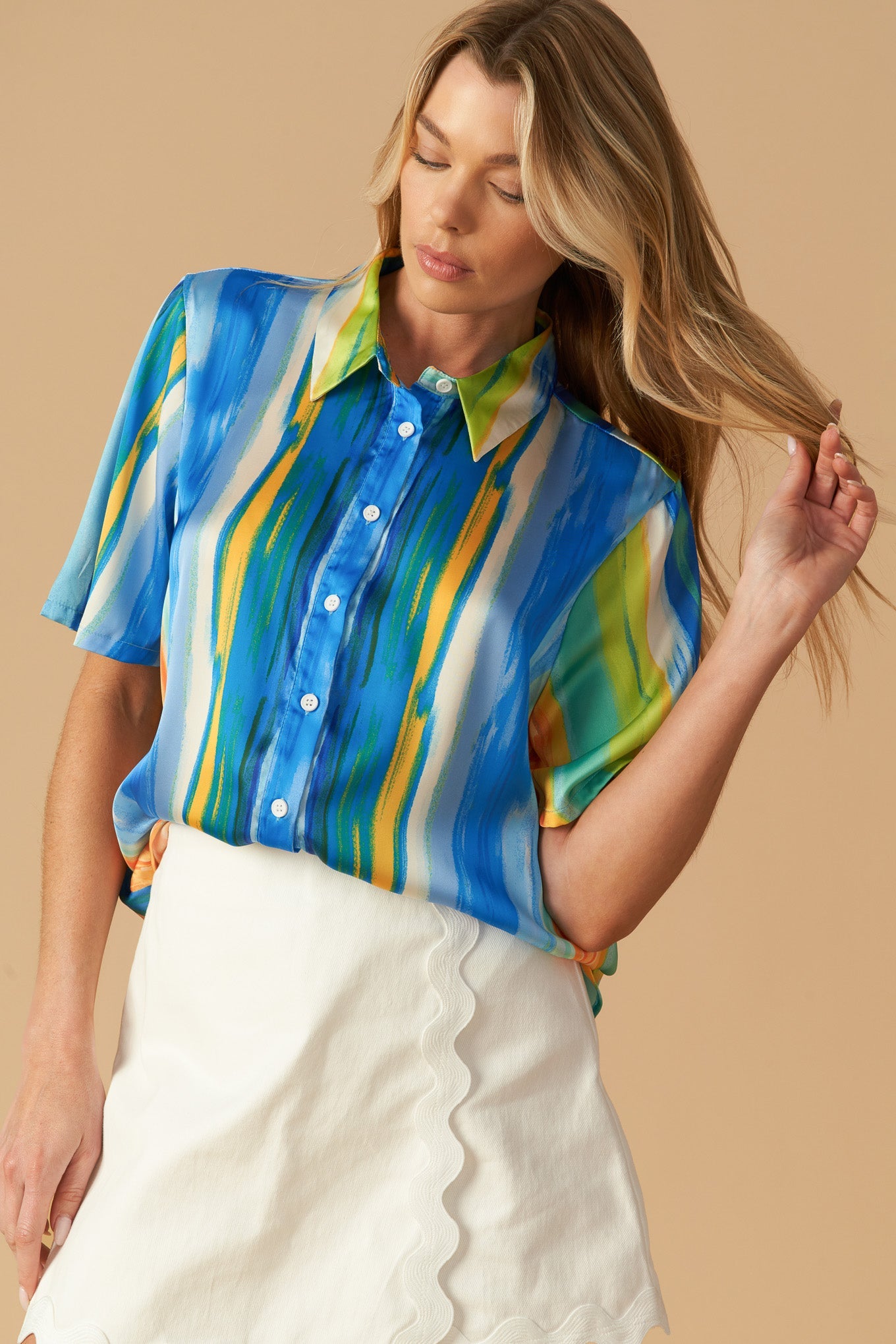 Take Me Dancing Woven Satin Top