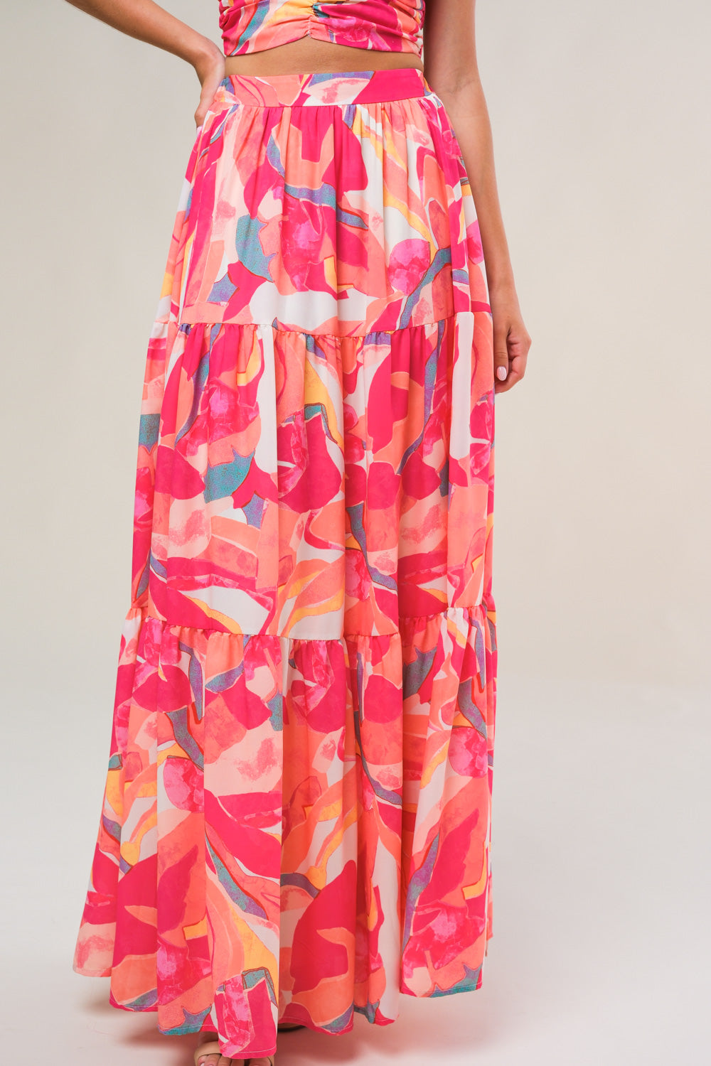 Romantically Speaking Woven Top and Skirt Set