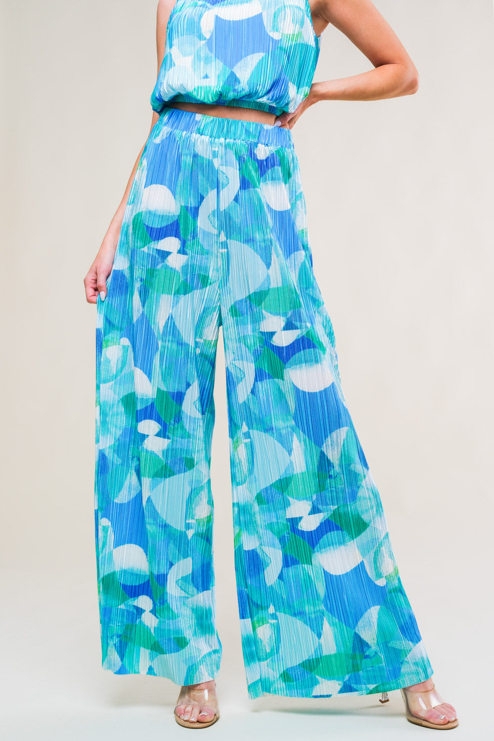 Maritime Muse Woven Plisse Top and Pant Set