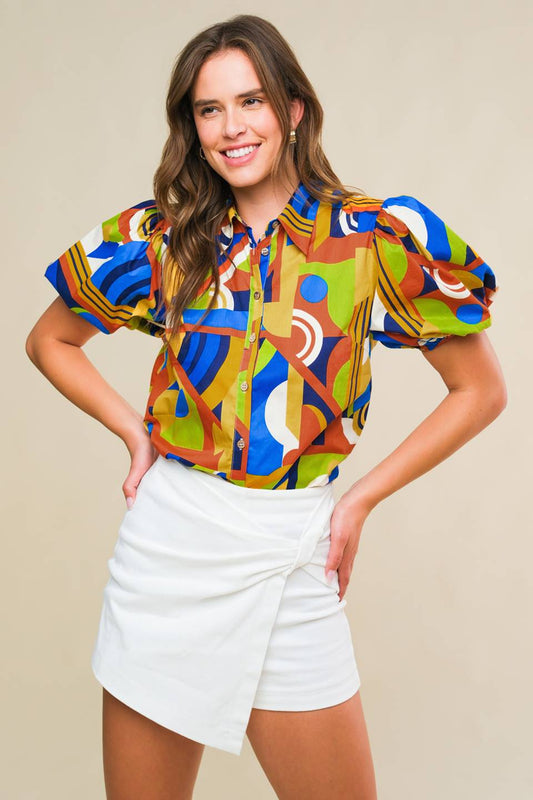 Heart on Display Woven Top