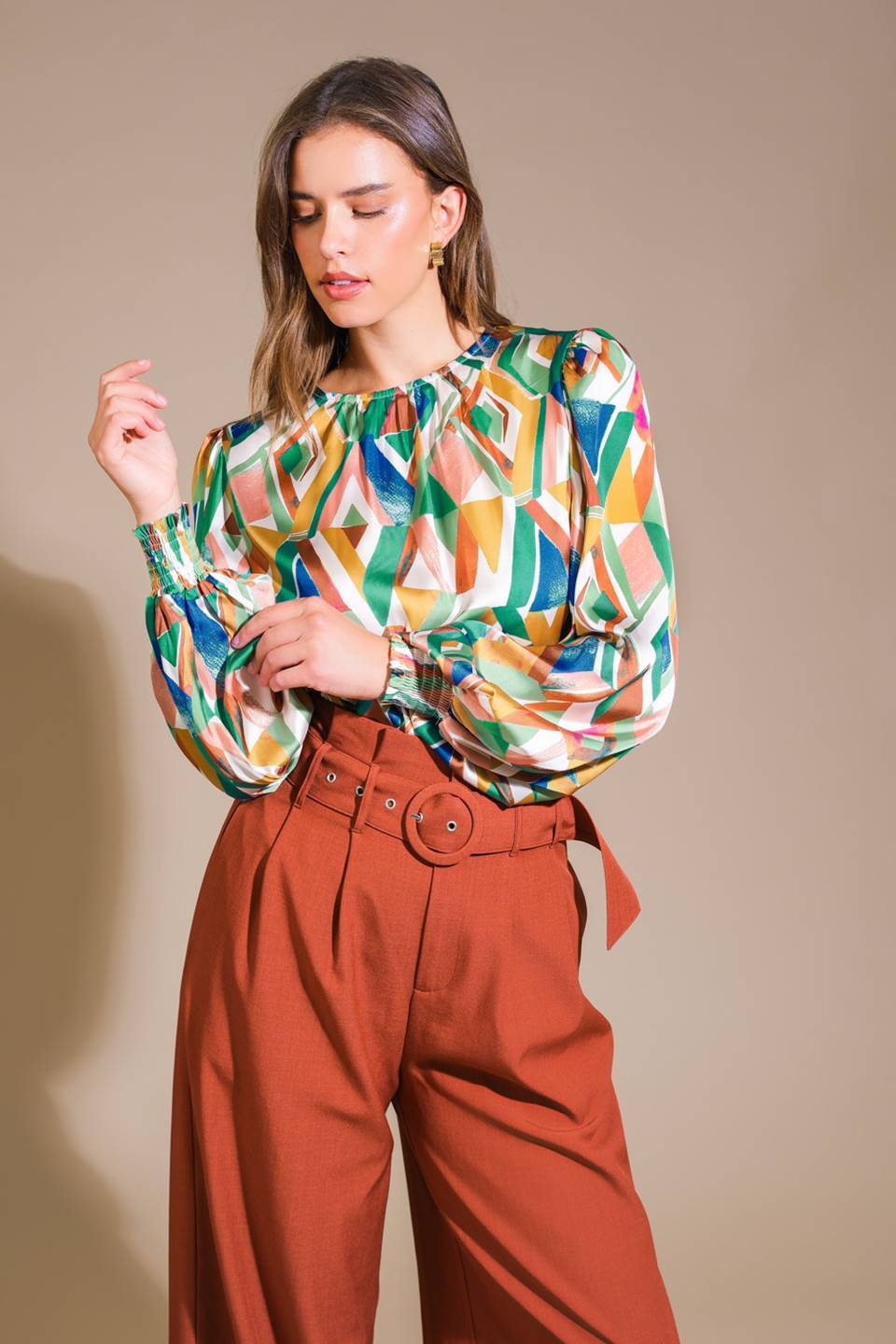 Radiant Poise Woven Top