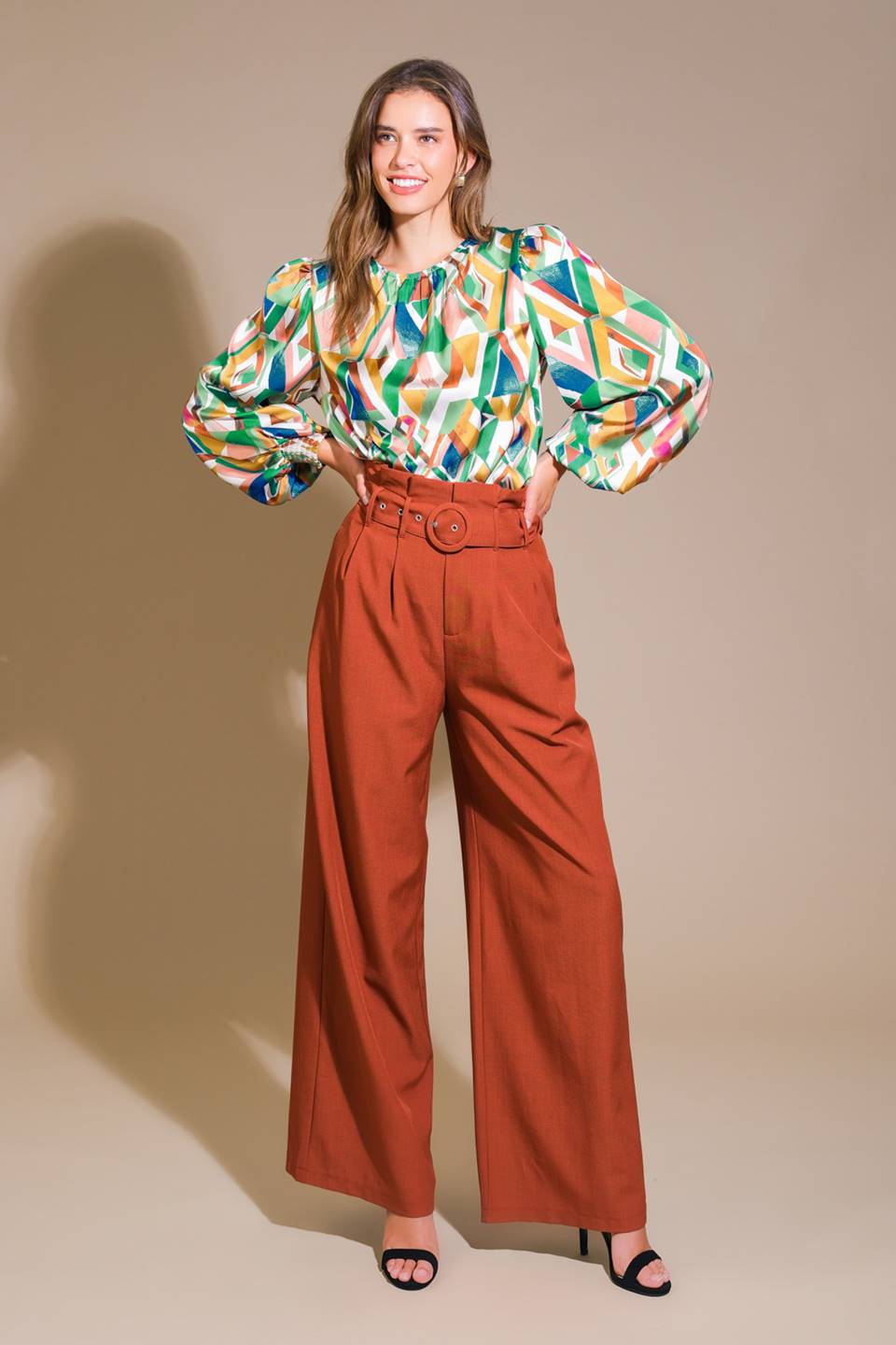 Radiant Poise Woven Top
