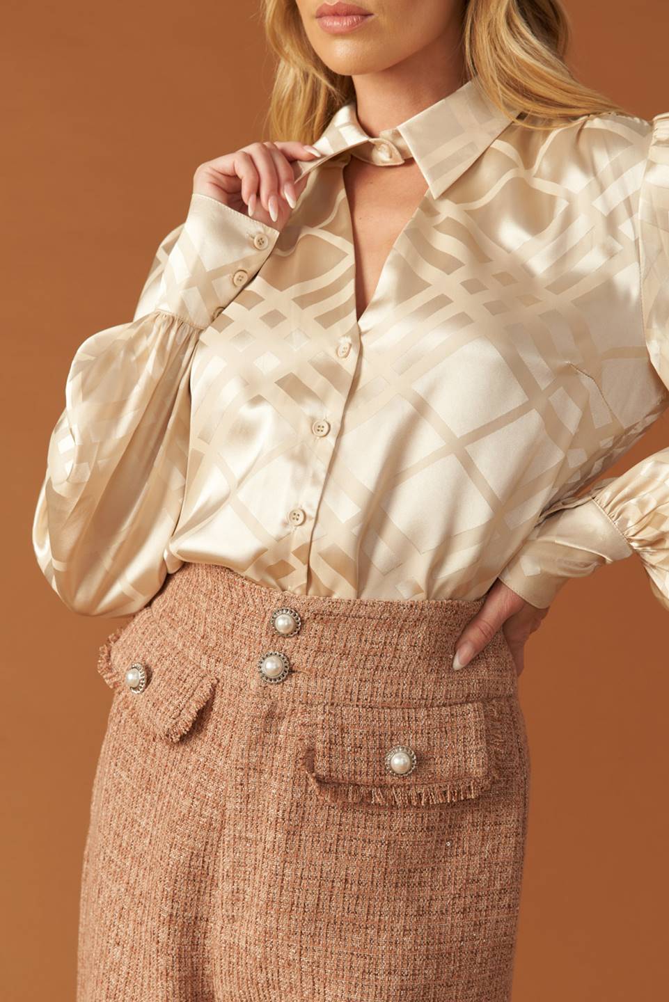 The Art of Balance Woven Satin Top
