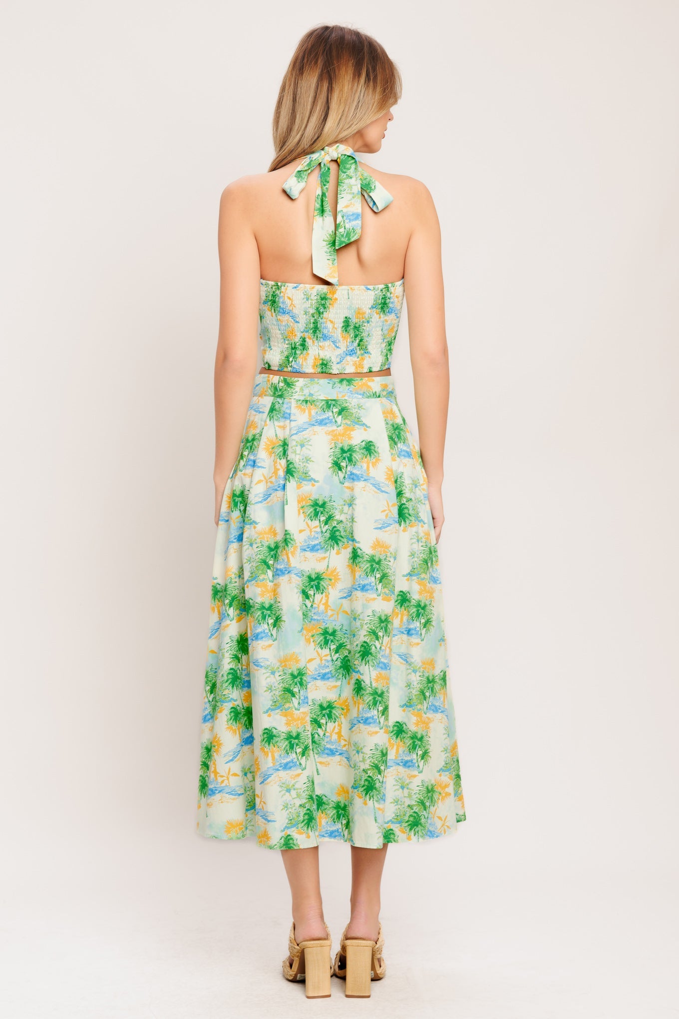 Picture Perfect Woven Top and Skirt Set