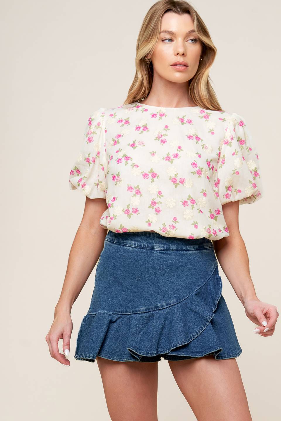 I'll Think About Cream Woven Top