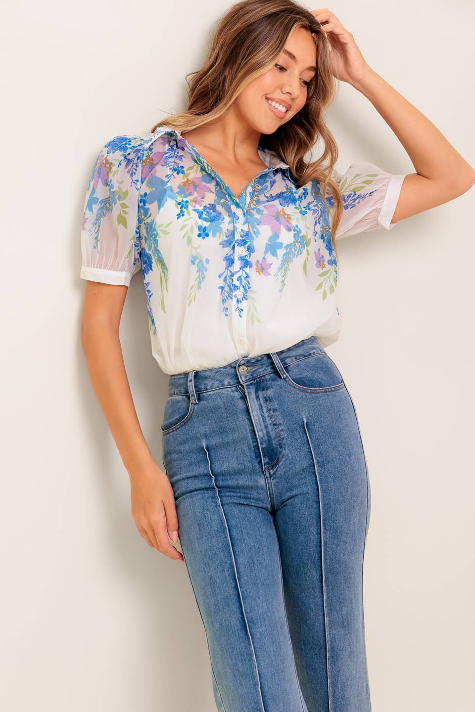Sunset Sail Button Blouse