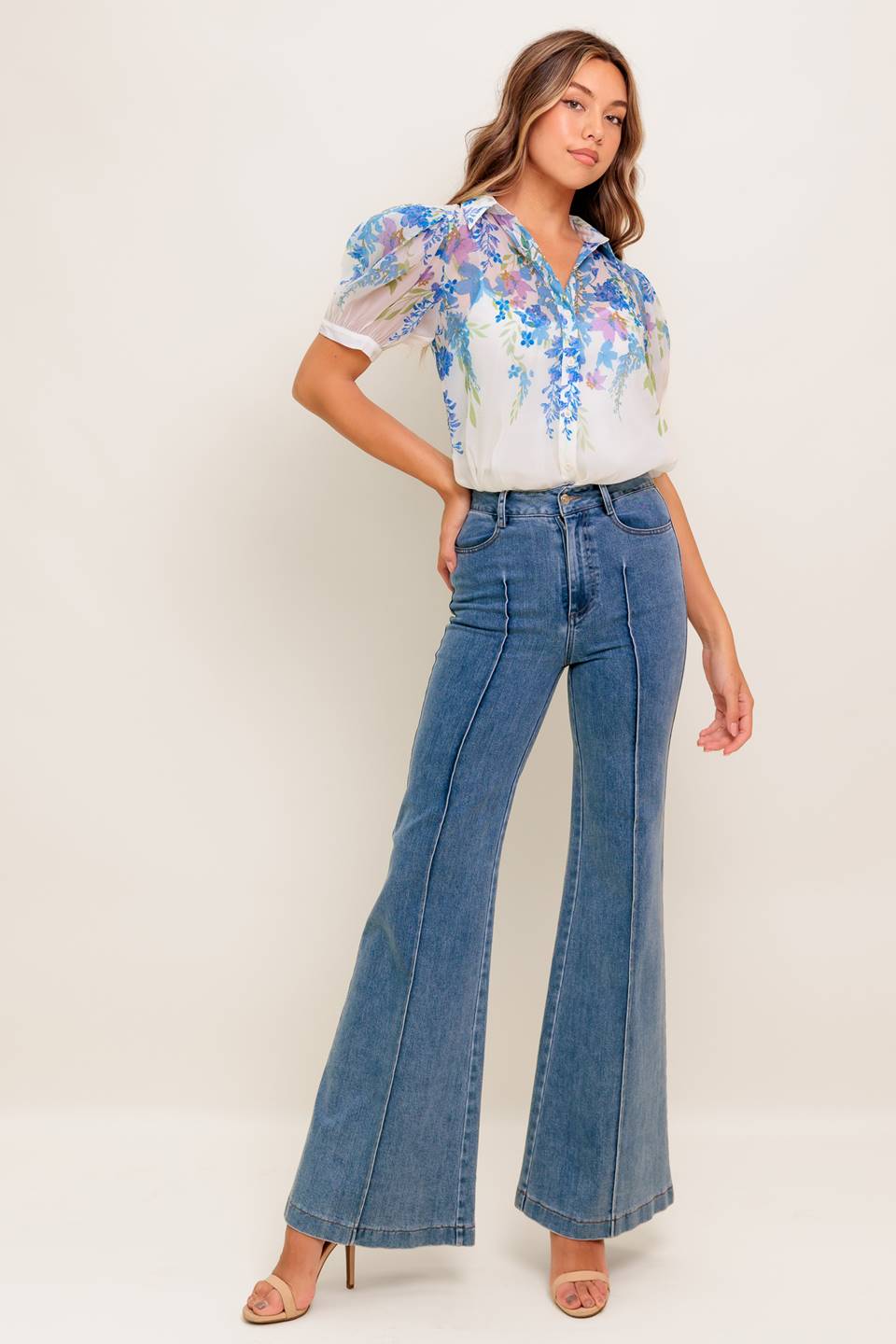 Sunset Sail Button Blouse