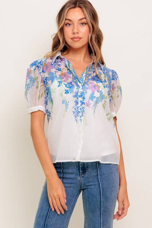 Sunset Sail Button Blouse