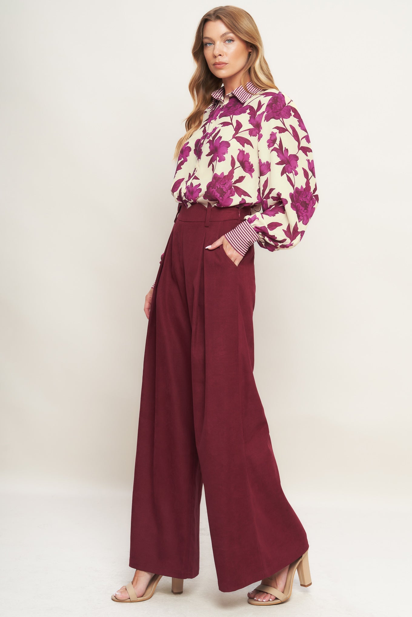 Sweet Botanical Charm Woven Top