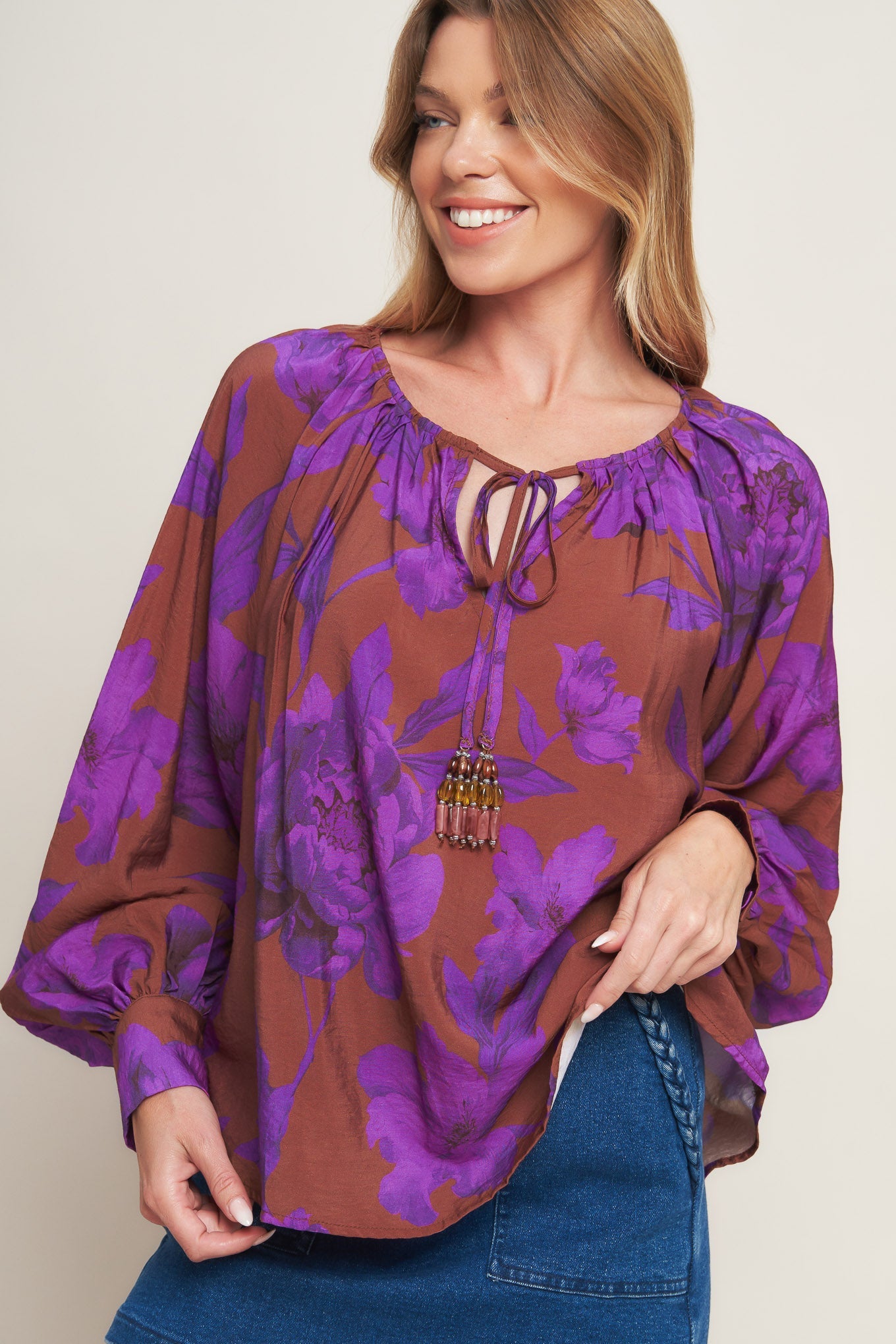 Violet Dream Peasant Top