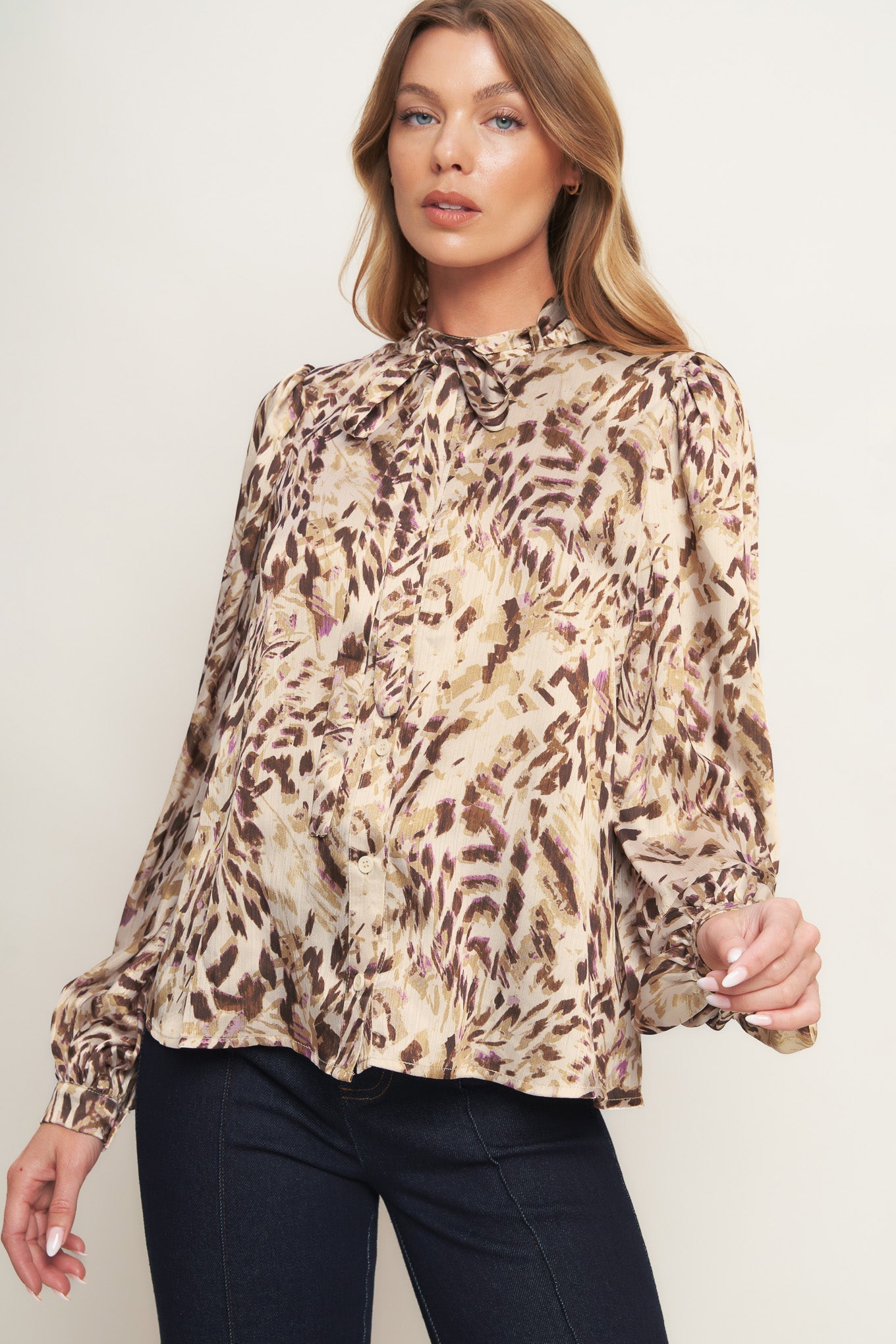 Wild Chic Cream Woven Top