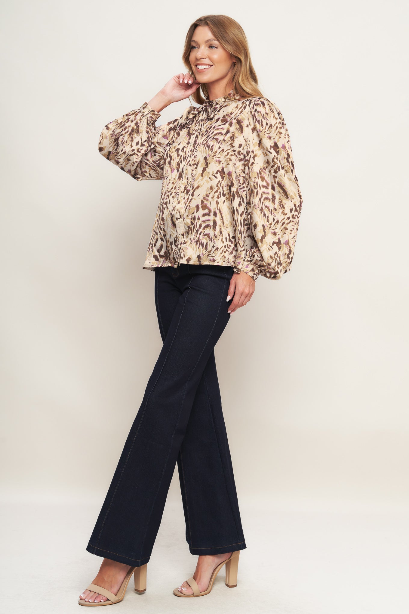 Wild Chic Cream Woven Top