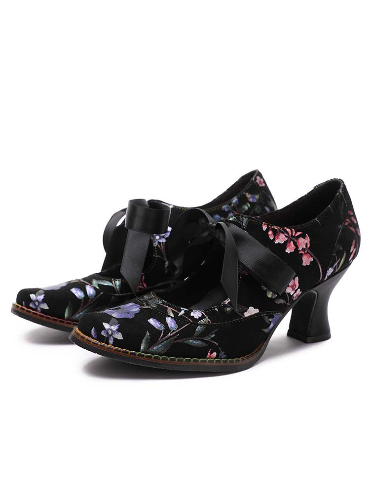 Angelique Handmade Floral Leather Shoes
