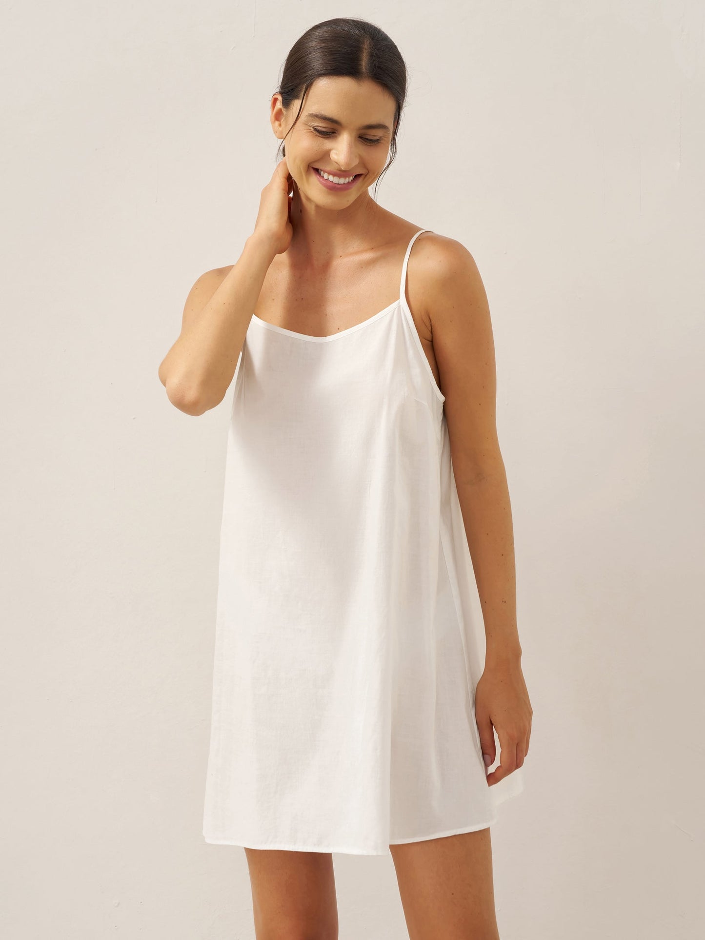 Linen V-Neck Cover-Up and Slip Dress Set