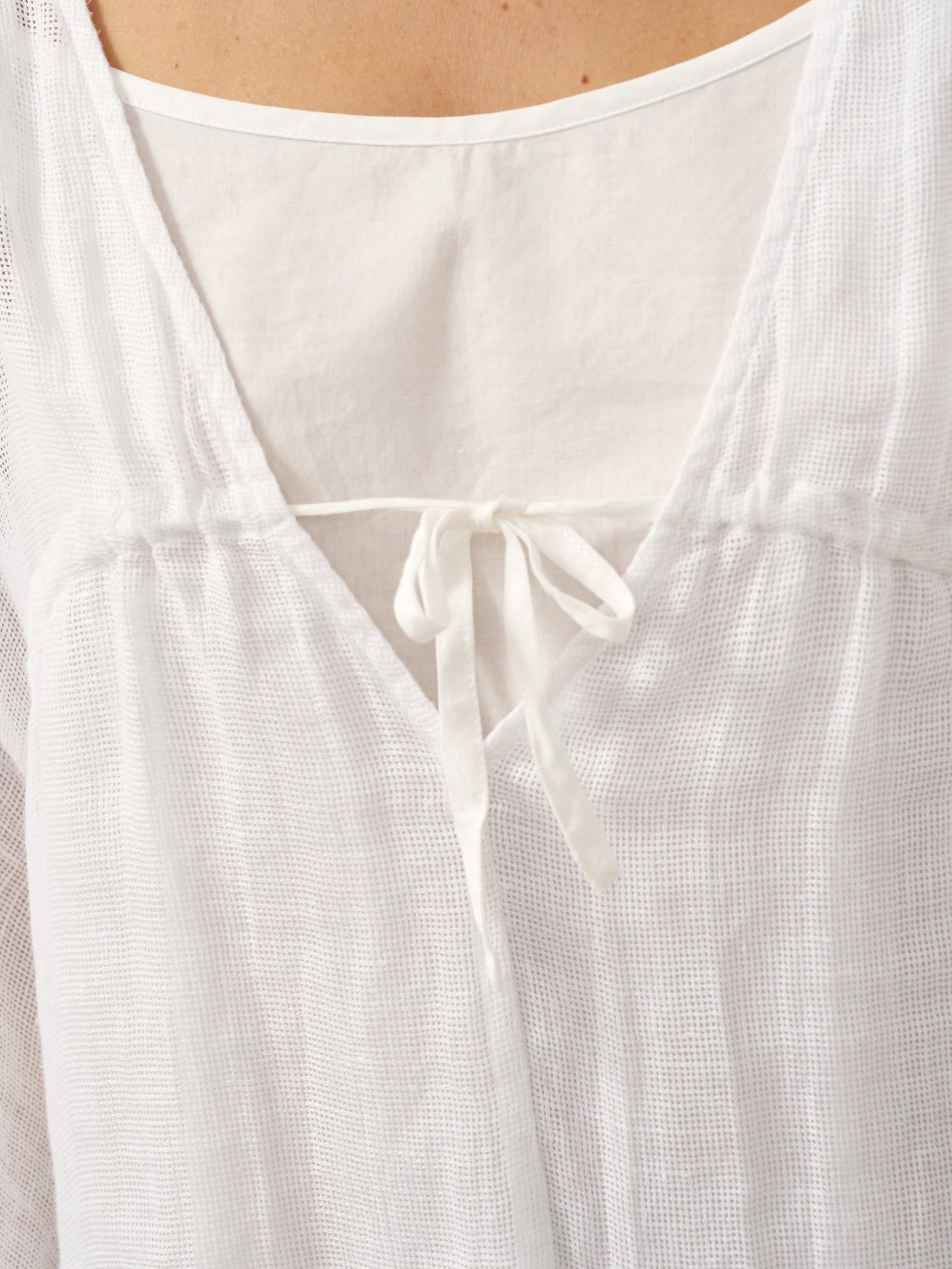 Linen V-Neck Cover-Up and Slip Dress Set