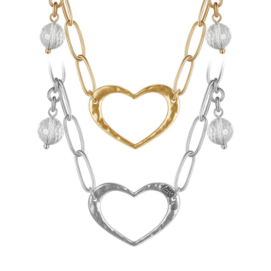 Love Open Heart Long Chain Necklace
