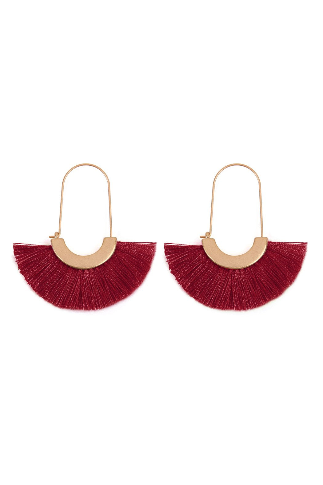 Fan Shaped Drop Hoop Earrings