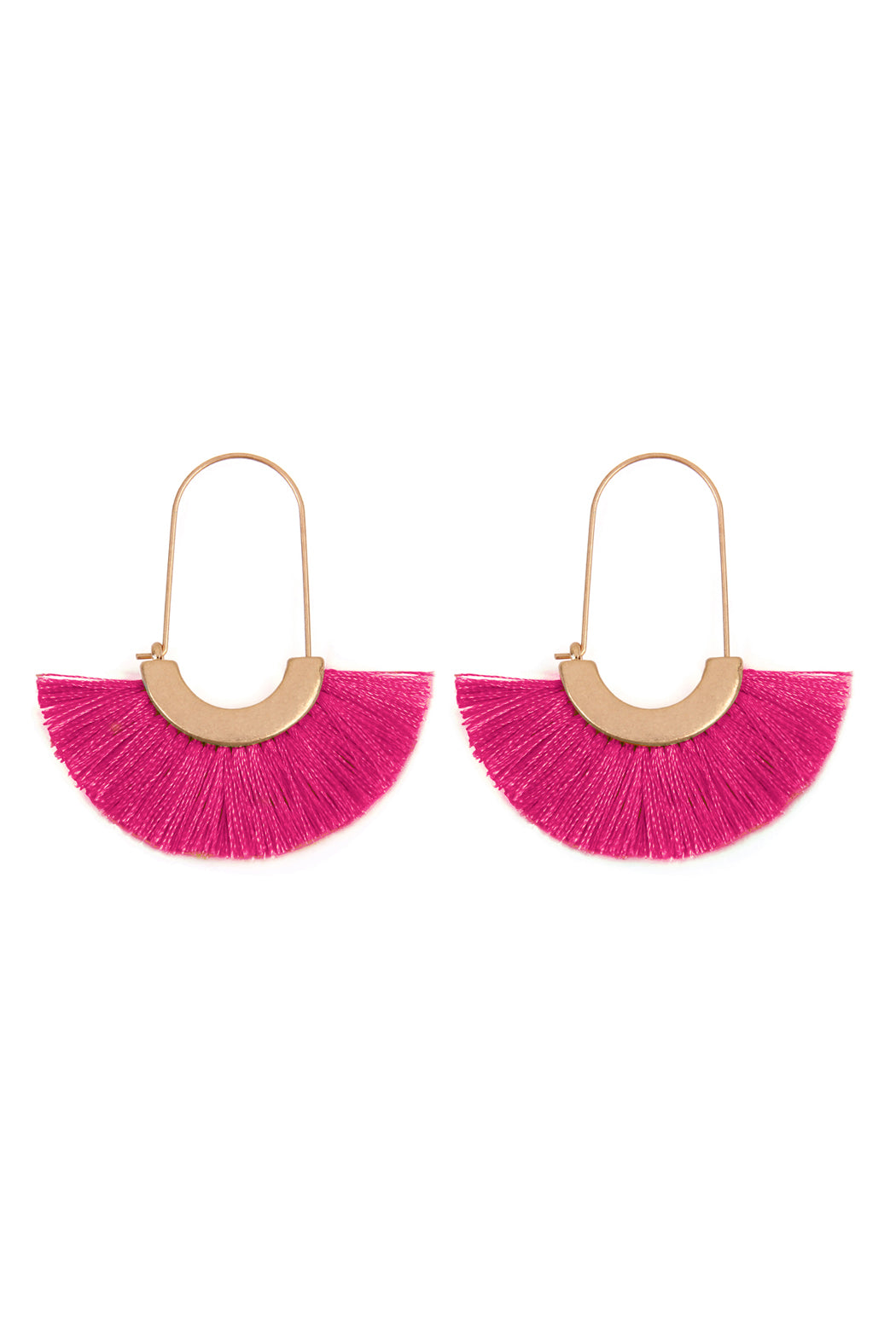 Fan Shaped Drop Hoop Earrings