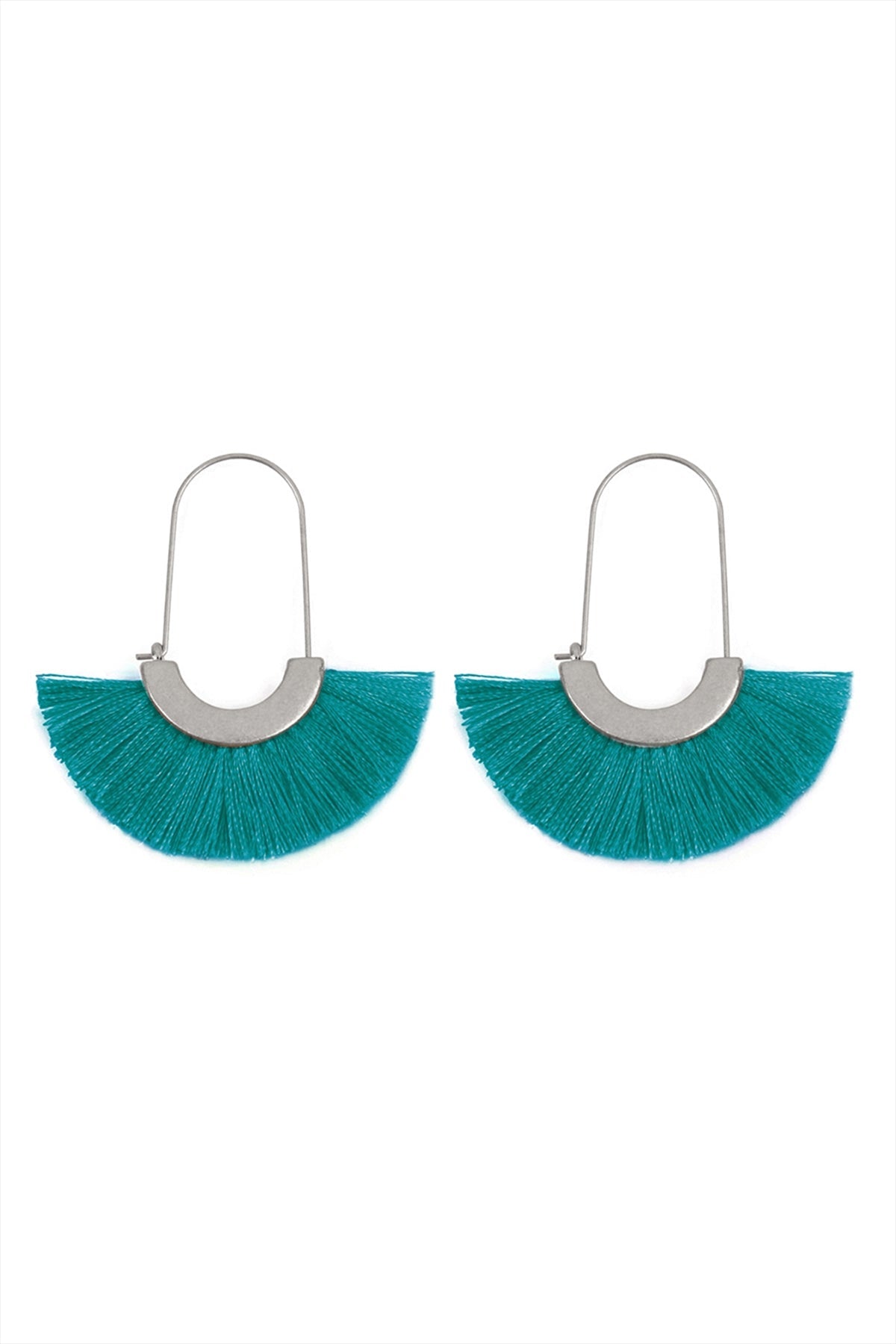 Fan Shaped Drop Hoop Earrings